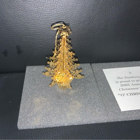 2003 Annual Gold Christmas Ornament “O’ Christmas Tree” By Danbury Mint - Picture 3 of 7